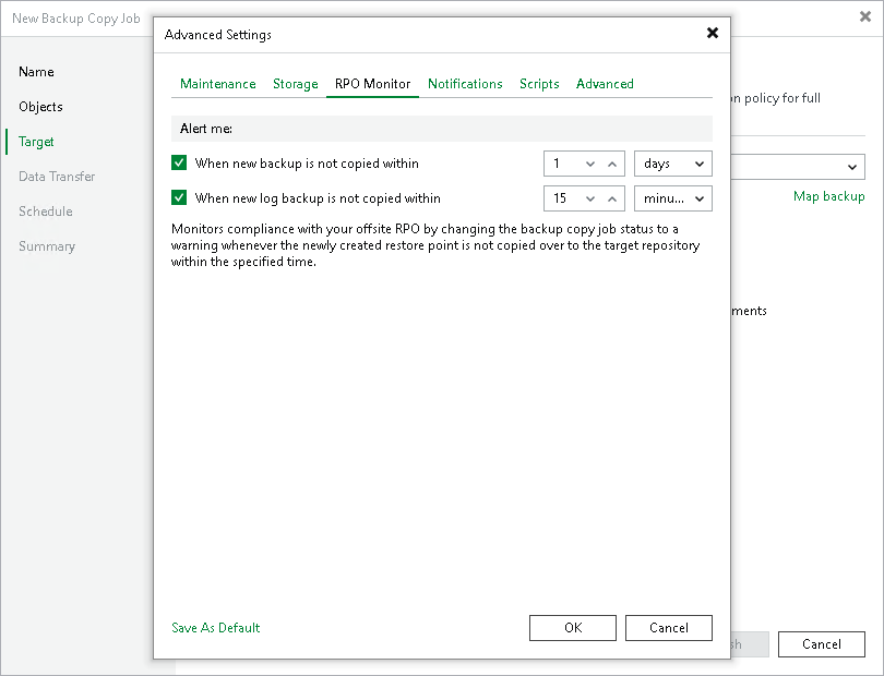 RPO Monitor Settings