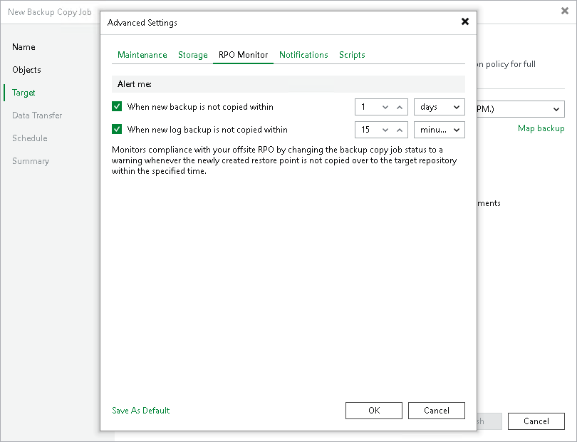 RPO Warning Settings