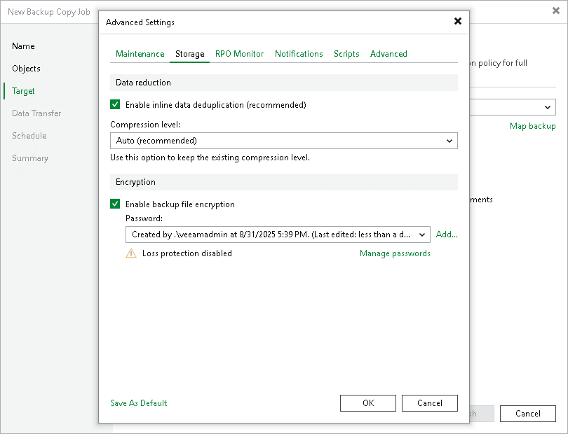 Storage Settings