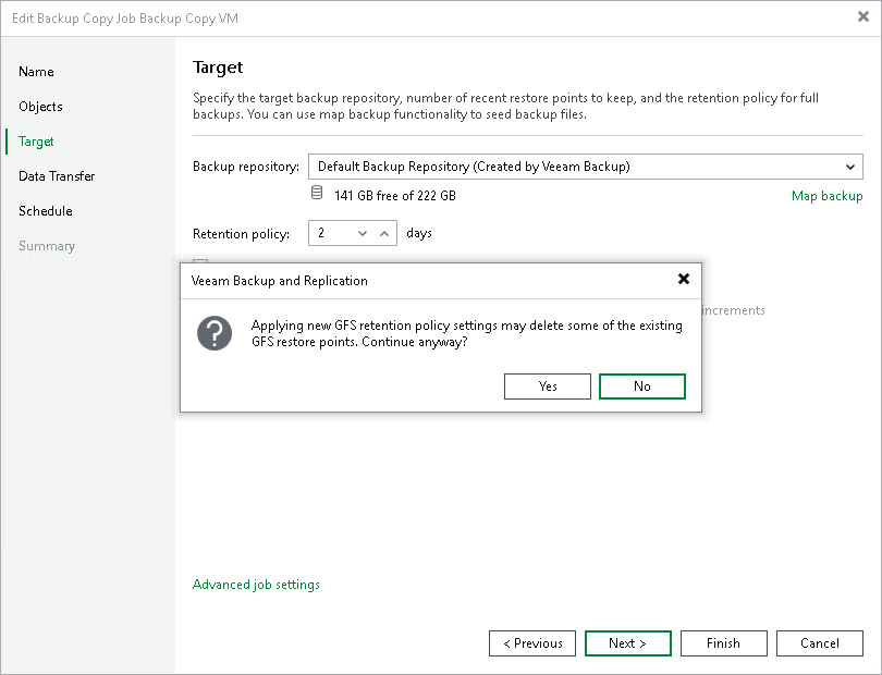 Editing Backup Copy Job Settings