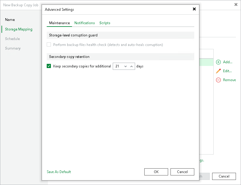 Maintenance Settings