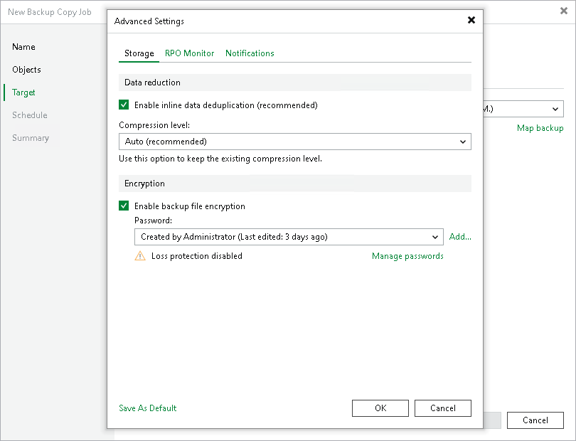 Storage Settings