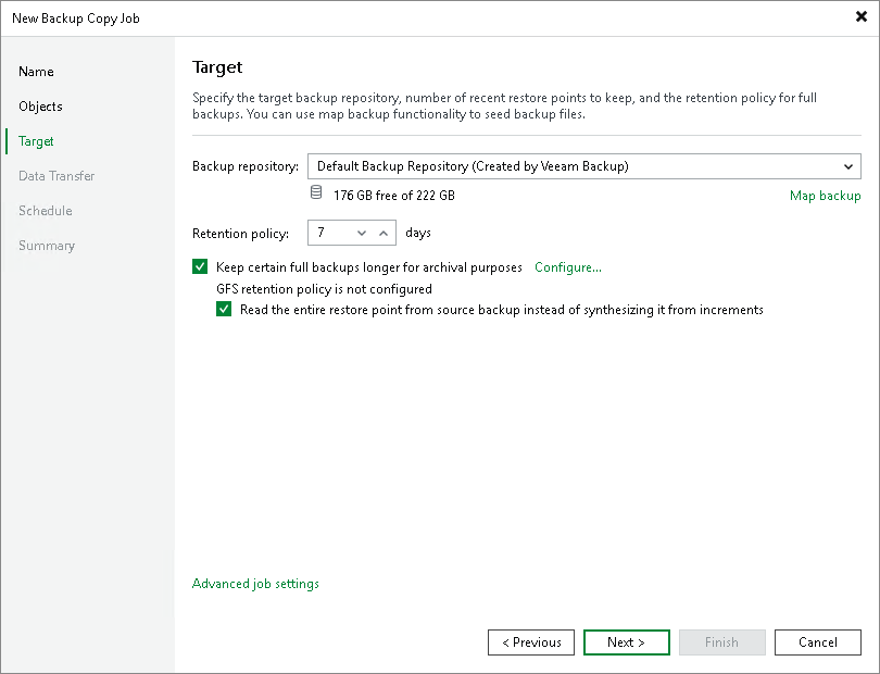 Step 5. Specify Target Repository and Retention Settings