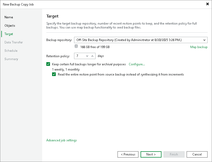 Step 4. Define Backup Copy Target