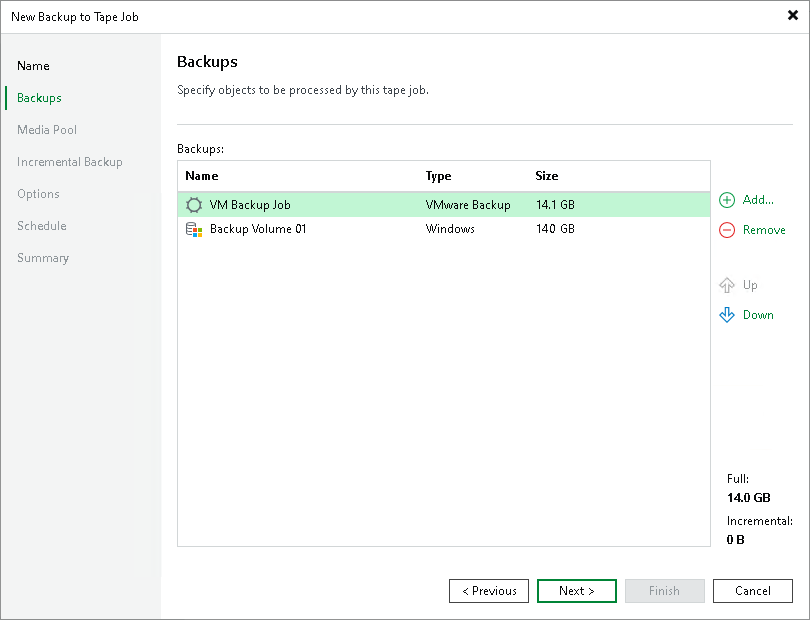 Step 3. Choose Backups to Archive