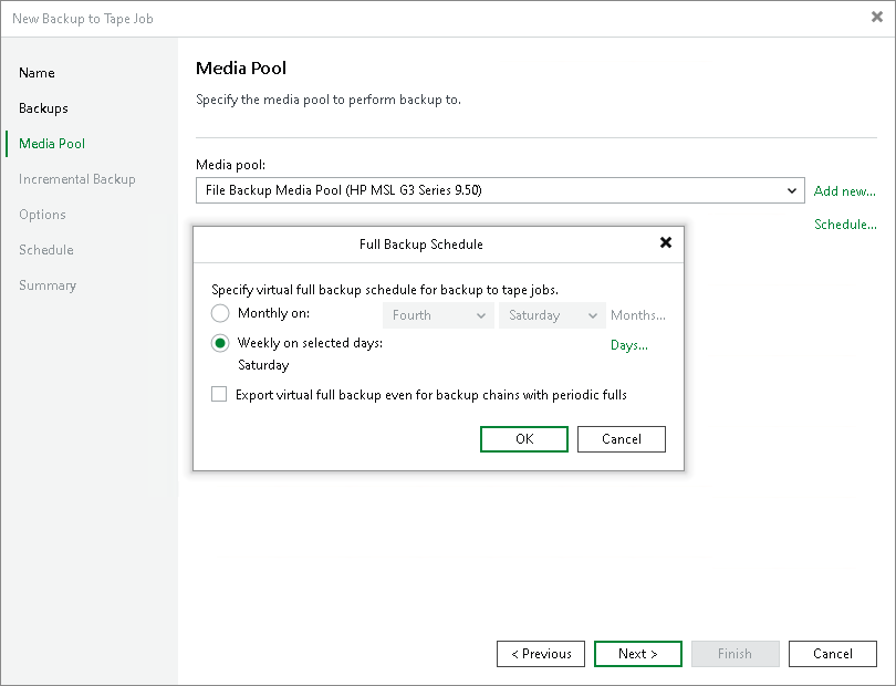 Step 4. Choose Media Pool for Full Backups