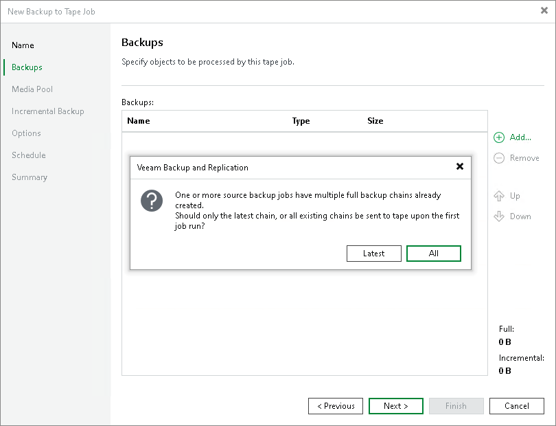 Step 3. Choose Backups to Archive