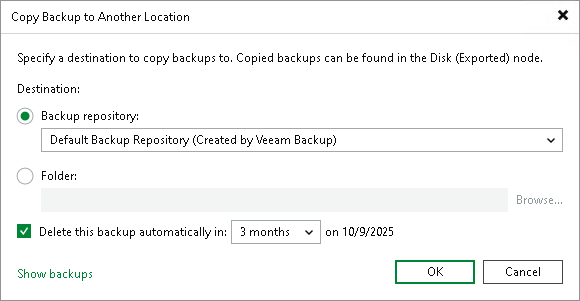 Copying Backups