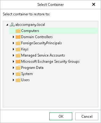 Selecting Different Container