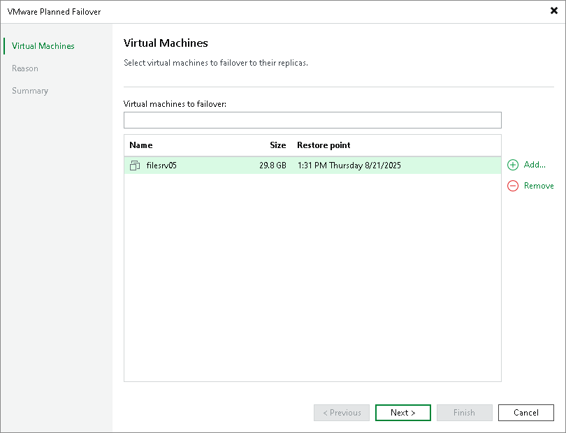 Step 2. Select VMs