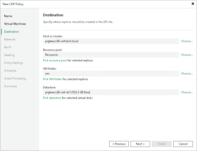 Step 6. Select Replica Destination