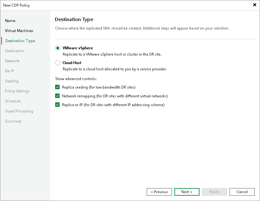 Step 5. Select Destination Type