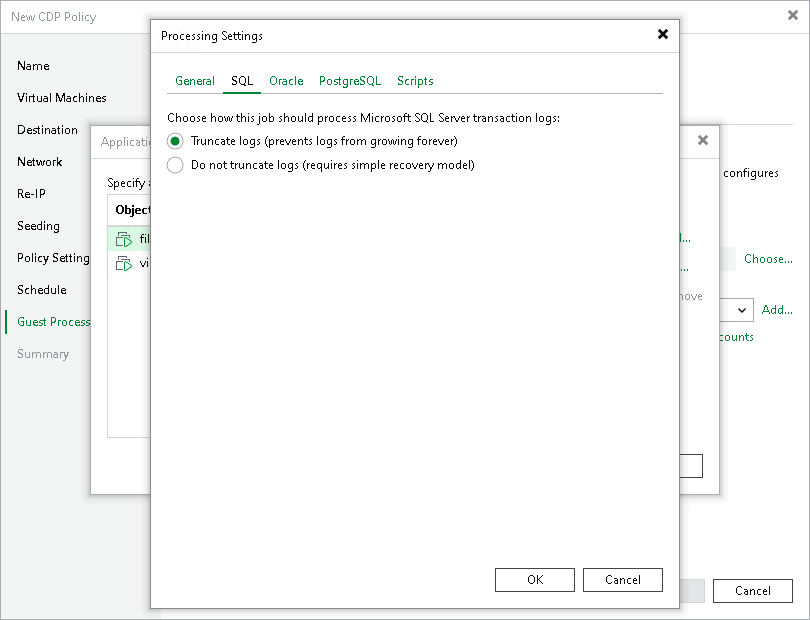 Microsoft SQL Server Transaction Log Settings
