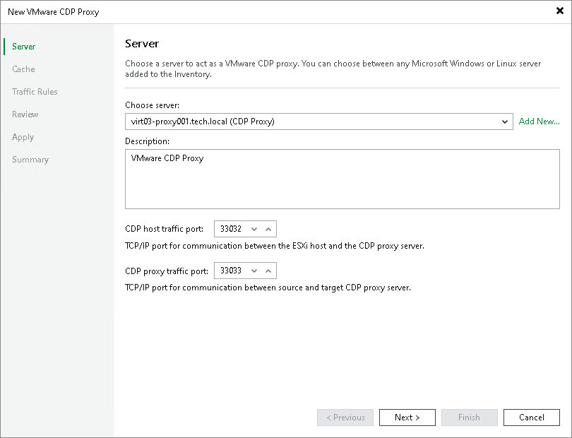 Step 2. Select Server and Traffic Ports