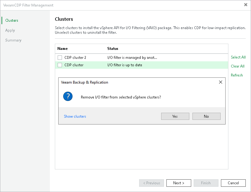 Updating and Uninstalling I/O Filter