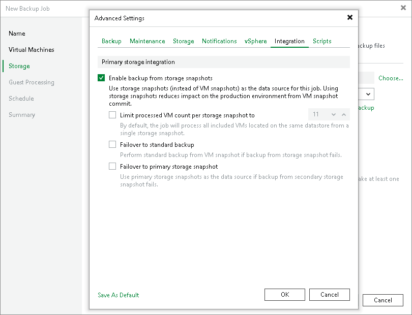 Configuring Backup from Cisco HyperFlex Snapshots