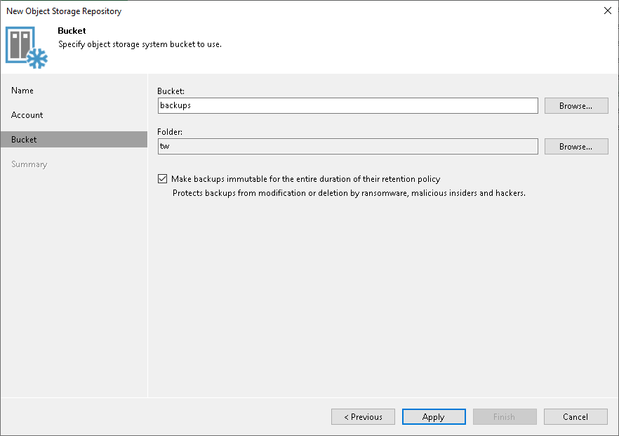 Step 4. Specify Object Storage Settings