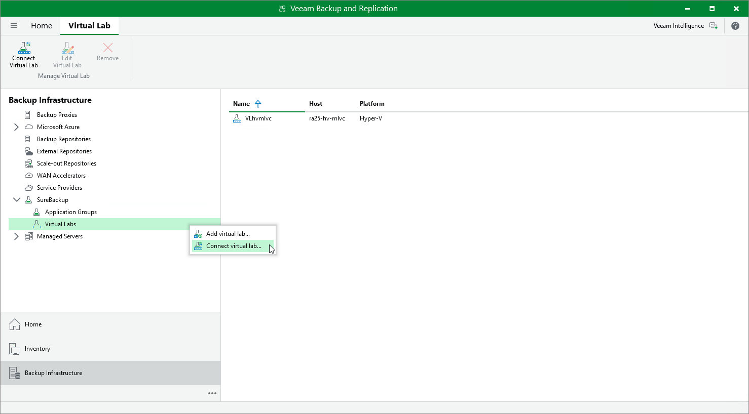 Connecting to Existing Virtual Lab