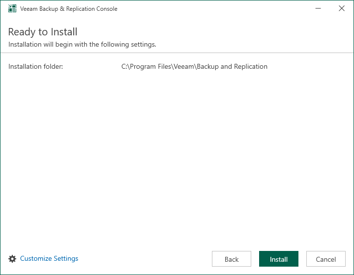 Step 4. Review Default Installation Settings