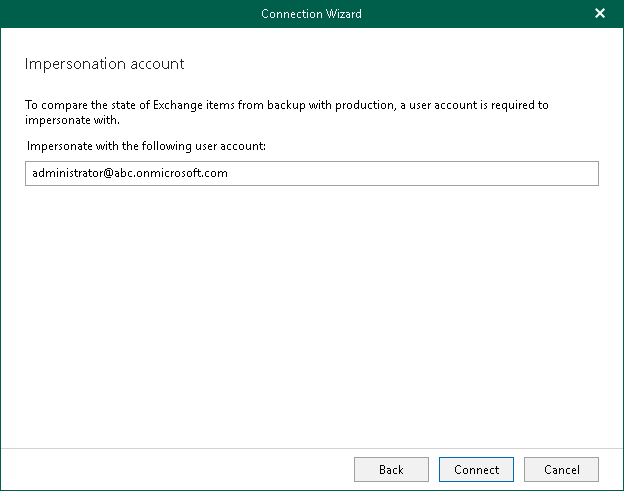 Specify Impersonation Account
