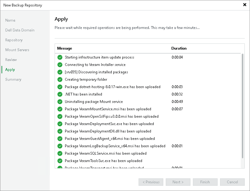 Step 7. Apply Backup Repository Settings