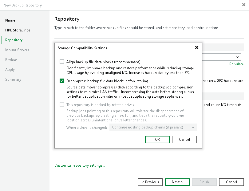 Step 4. Configure Backup Repository Settings