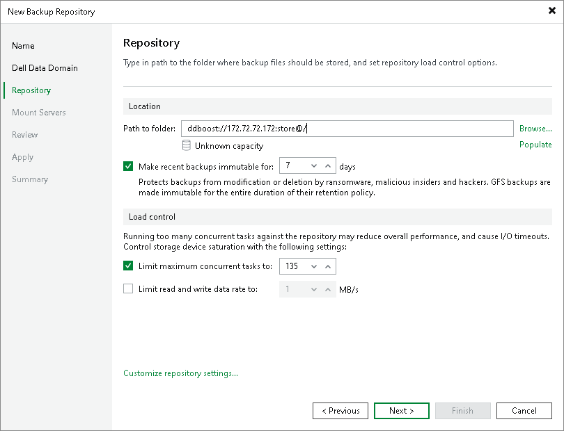 Step 4. Configure Backup Repository Settings