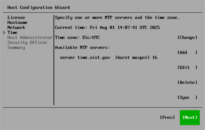 Step 7. Review Server Time Settings