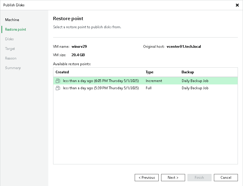 Step 3. Select Restore Point