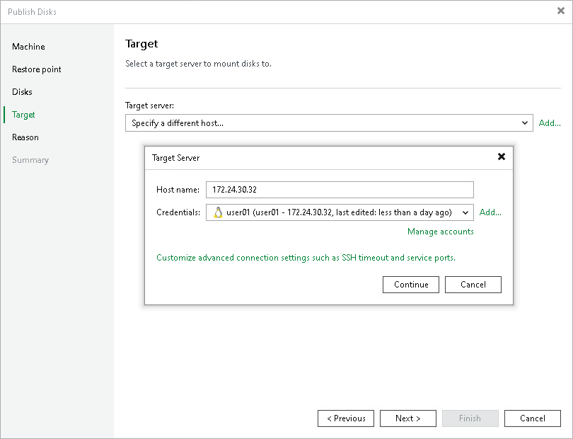 Step 5. Select Target Server
