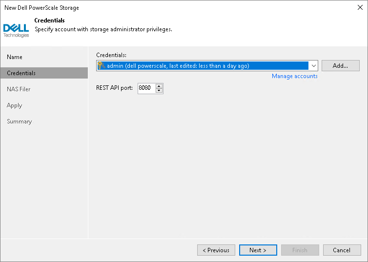 Step 3. Specify Credentials