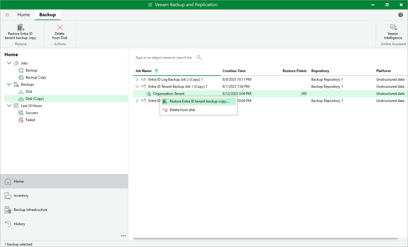 Specify Restore Reason