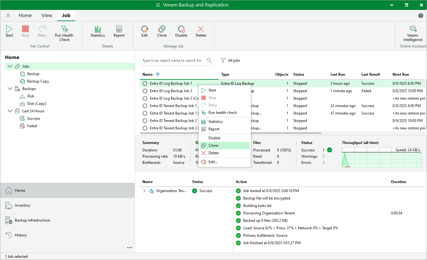 Clone Entra ID Log Job