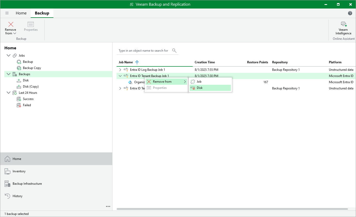 Delete Backup from Disk
