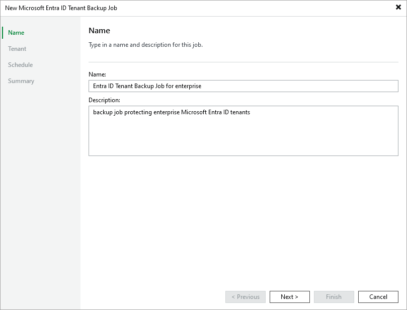 Specify Job Name Step 2. Specify Job Name and Description