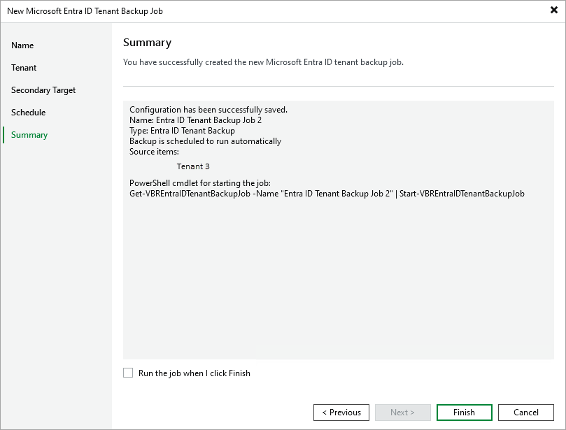 Summary Step 6. Finish Working with Wizard