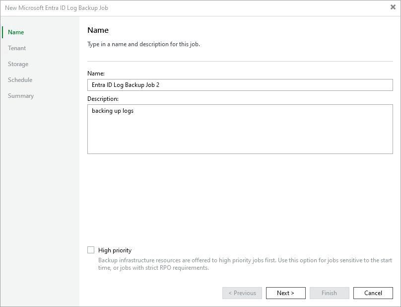 Specify Job Name Step 2. Specify Job Name and Description