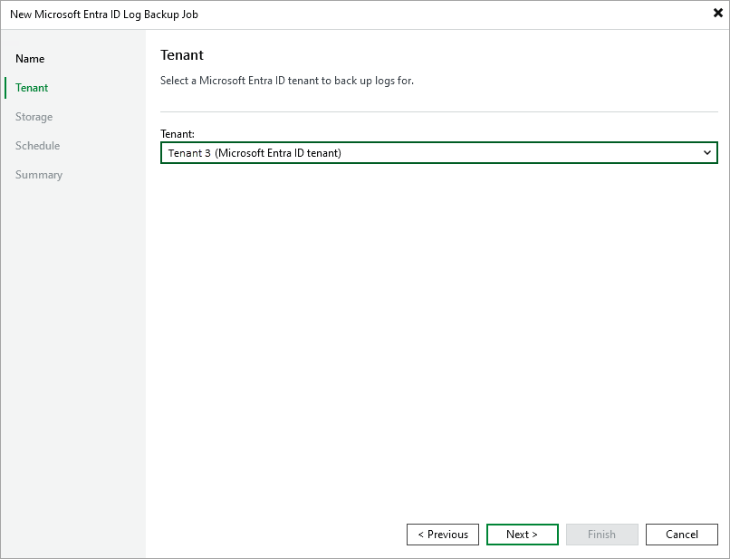 Step 3. Specify Tenant