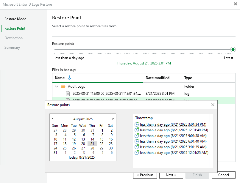 Select Restore Point Step 4. Select Restore Point