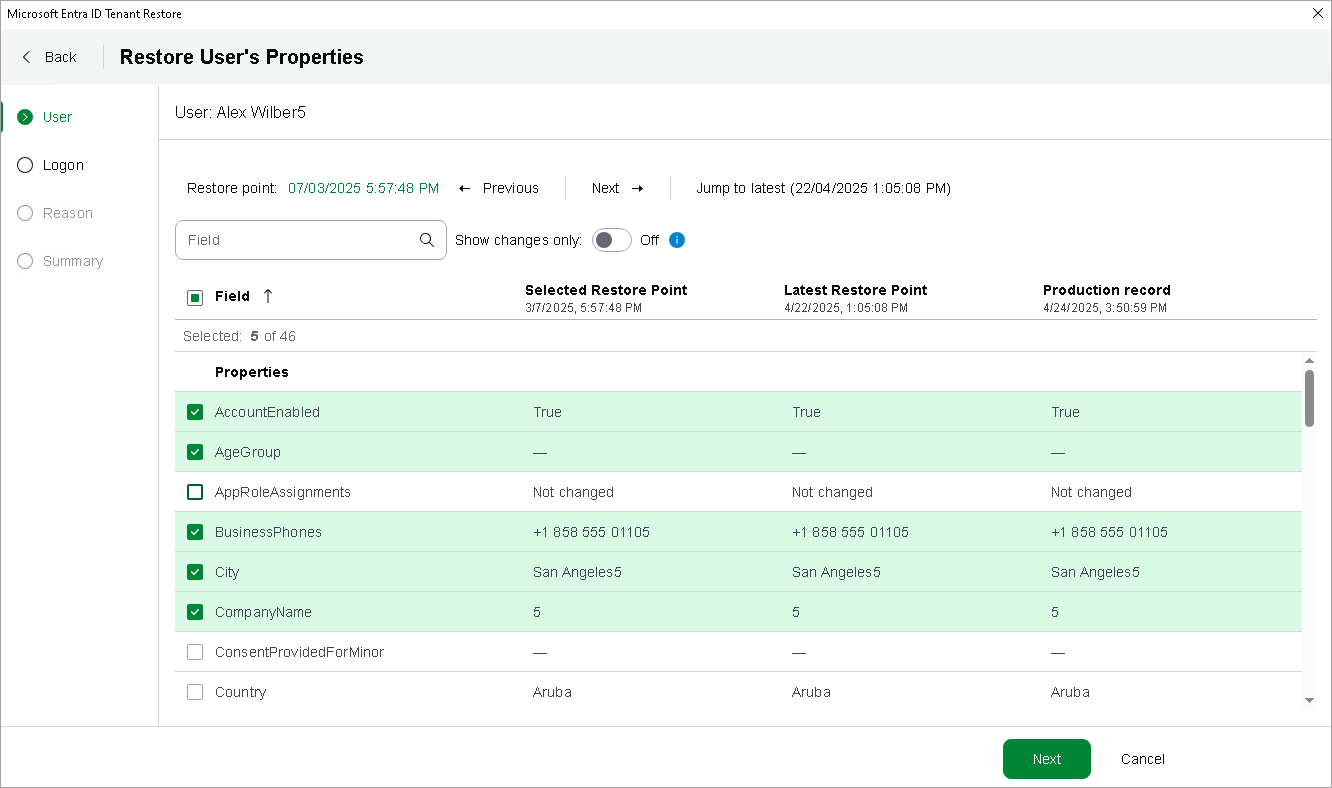 Select Restore Point