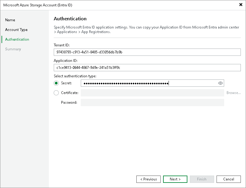 Specifying Existing Microsoft Entra Application