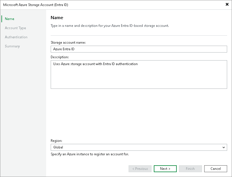 Step 2. Specify Account Name