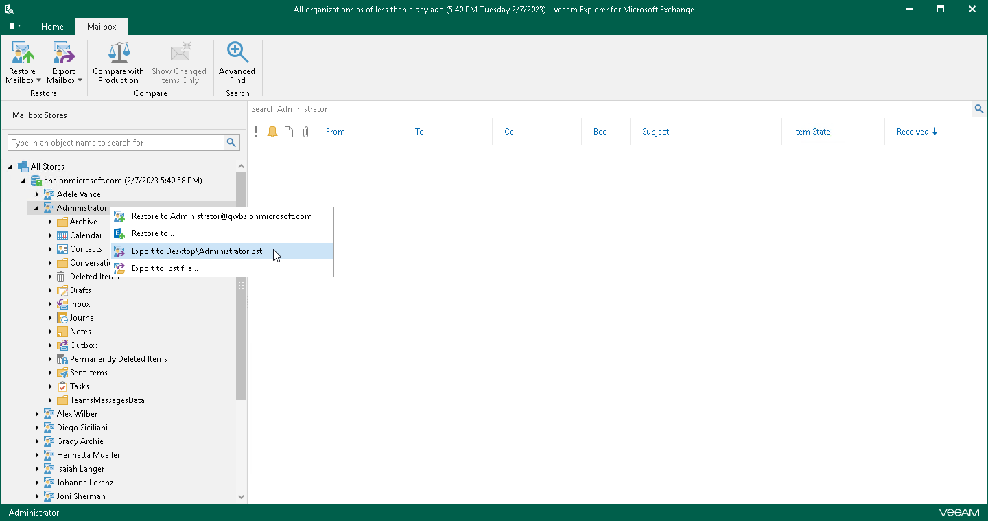 Using 1-Click Export