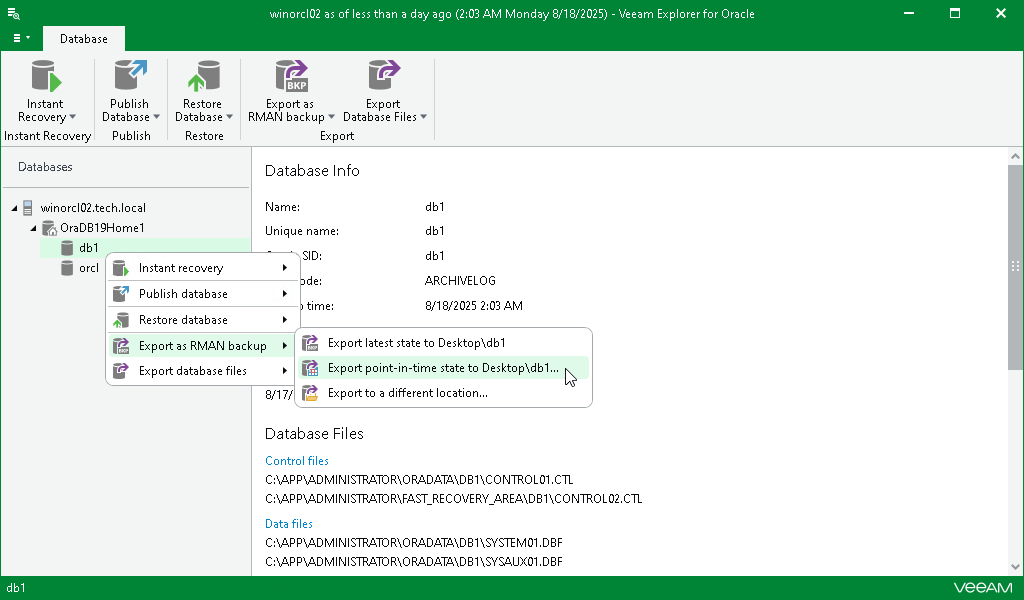 Launching Export Wizard