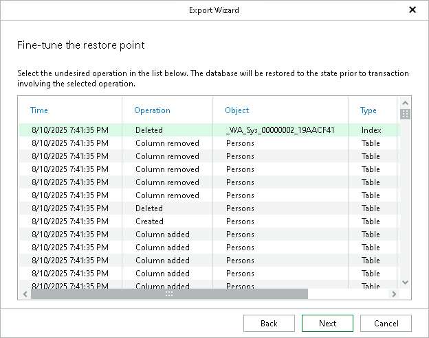 Fine-Tuning Restore Point