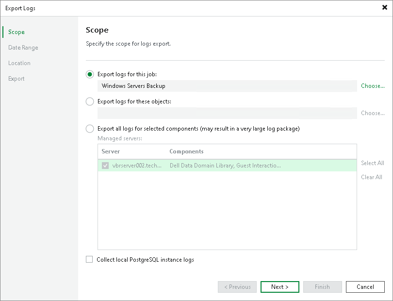 Step 2. Select Infrastructure Scope