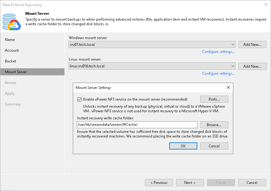 Step 5. Specify Mount Server Settings