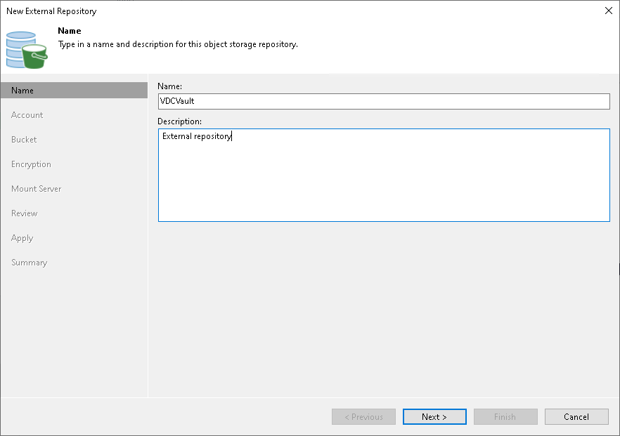Step 2. Specify External Repository Name
