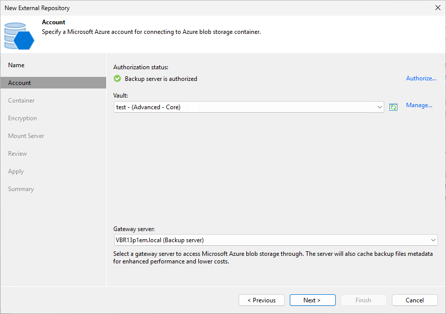 Step 3. Choose Storage Vault