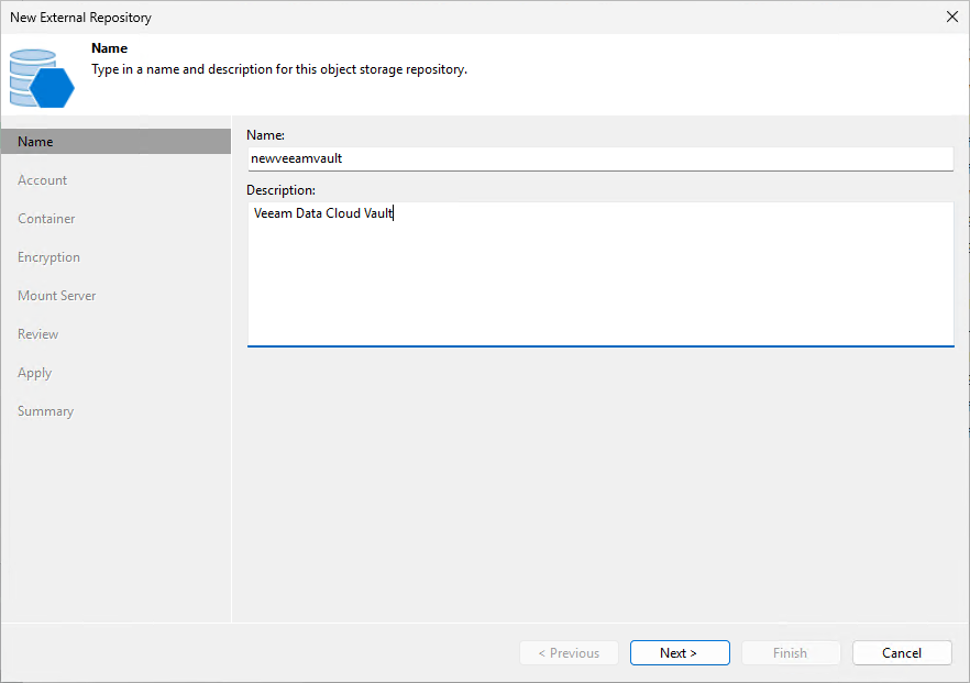 Step 2. Specify External Repository Name